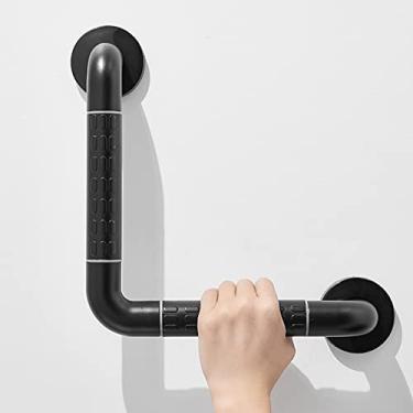 Imagem de HDVLXZLY Trilhos de suporte de banheiro pretos de aço inoxidável para banheiro, barras de apoio de segurança, trilhos de mão de vaso sanitário para pessoas com deficiência bariátrica para mulheres