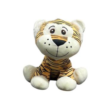 Imagem de Pelúcia Zoo Unik 35cm  Brinquedo Macio e Certificado Inmetro, Tigre