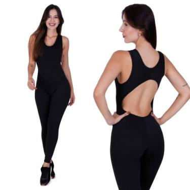 Imagem de Macacão Academia Fitness Liso -c4 SOLANGE, Preto, G