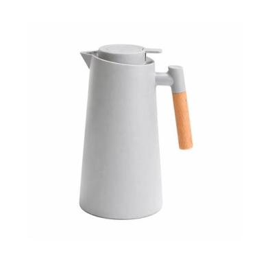 Imagem de Garrafa Térmica 1L Cabo Madeira com Botão Acionamento Click Cores Dive