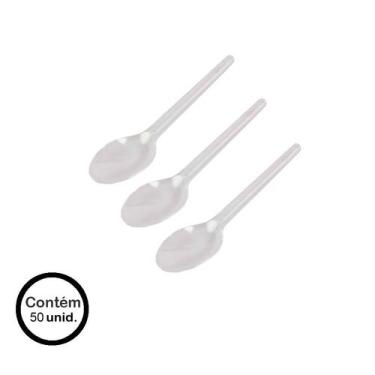 Imagem de Colher Descartável Cristal Refeição c/50 unid. - Prafesta