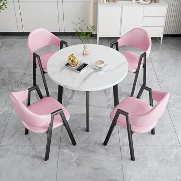 Imagem de Conjunto de mesa e cadeira de clube de recepção de escritório, conjuntos de mesa de negociação para sala de conferências, mesa de centro e cadeira de lazer, conjunto de mesa de jantar para 4 (cor: 7