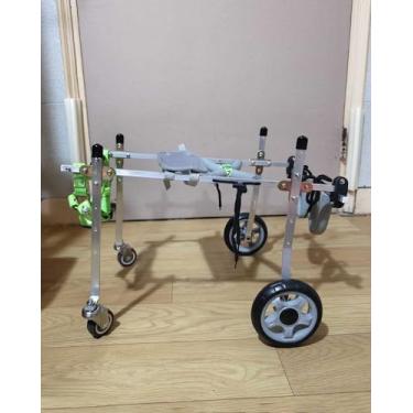 Imagem de Cadeira de rodas de apoio total para cães com 4 rodas, carrinho de cachorro de mobilidade ajustável para pernas dianteiras e pernas traseiras, suporte para andador assistido por animais de estimação