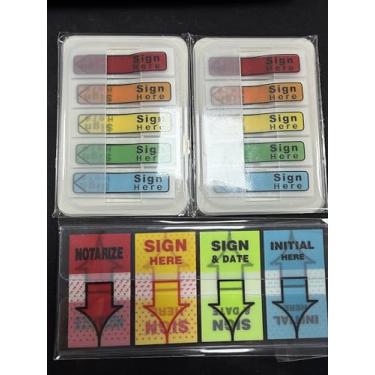 Imagem de 2 Styles Sign Here Sticky Tabs, 500 peças Sign Here Post It, etiquetas de assinatura para escritório, documentos, cadernos e material escolar