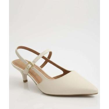 Imagem de Scarpin Feminino Slingback Salto Fino Vizzano Off Whit-11254, Off whit