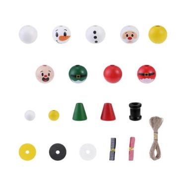 Imagem de Contas Redondas De Madeira De Natal, Madeira Natural De Pinheiro, Tama