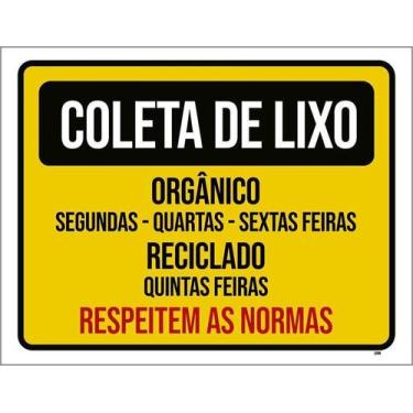 Imagem de Kit 10 Placa Acm Coleta Lixo Respeitem Normas 18X23 - Sinalizo