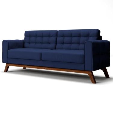 Imagem de Sofá 300cm 4 Lugares Sandero C-287 Veludo Marinho - Domi