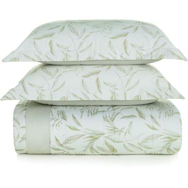 Imagem de Jogo de Colcha Karsten Dimitri 300 Fios 3 Peças Queen Verde