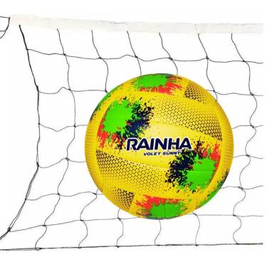 Imagem de Kit Bola De Vôlei Rainha Sunny + Rede Vôlei Master Rede Seda 5M 1 Faixa Sintética
