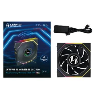 Imagem de Fan 120mm Lian Li Uni Fan Tl Wireless Lcd 120 Reverse Blade, RGB, Black - 12rtllcd1w1b