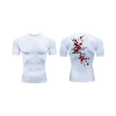 Imagem de Camisetas De Compressão Masculinas De Secagem Rápida Com Estampa Flora