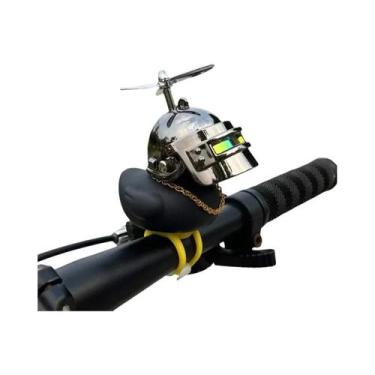 Imagem de Sino De Bicicleta Em Forma De Pato De Borracha Com Hélice E Capacete, 