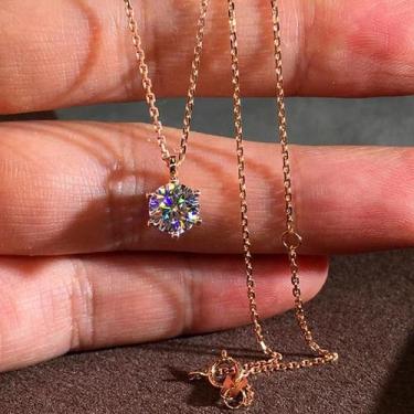 Imagem de Colar Feminino Com Pingente Solitário De Seis Garras Em Prata E Ouro R