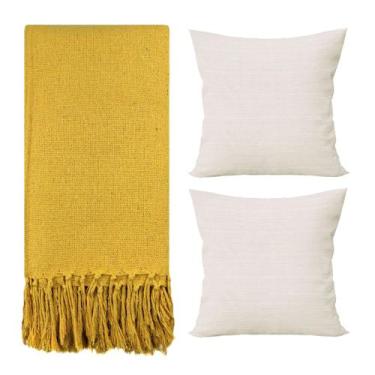 Imagem de Manta Para Sofá Protetora e 2 Capas de Almofada Decorativa - Dicaza, A