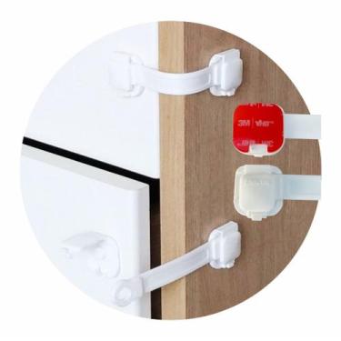 Imagem de Kit 8 Trava Gaveta Armário Geladeira Porta Vaso Sanitário Segurança Pr