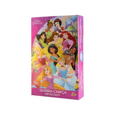Imagem de Quebra Cabeça Princesas Disney Toyster Infantil Brinquedo 100 Peças - 