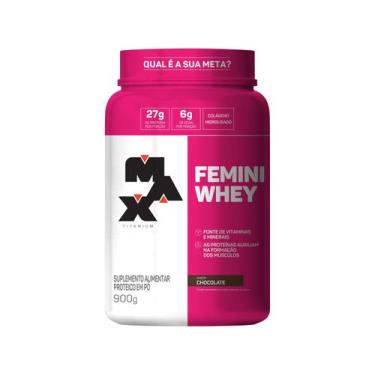 Imagem de Proteína Feminina Femini Whey (900g) - Max Titanium, 900g, Chocolate
