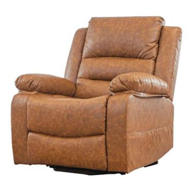 Imagem de Poltrona Massagem Reclinável Levita Domann Design PU Marrom Mesclado c