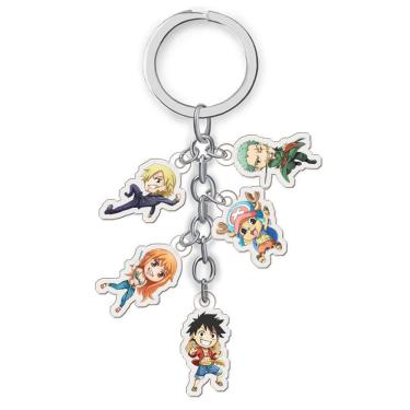 Imagem de Conjunto de chaveiros One Piece Luffy, Zoro, Nami, Sanji, Chopper