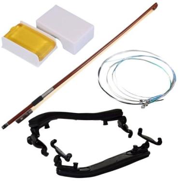 Imagem de Kit Violino 4/4 Marinos Arco Crina Natural Breu Italiano Encordoamento