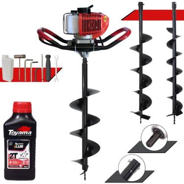 Imagem de Perfurador de Solo GD520B à Gasolina 52CC 2,2HP com Brocas 80X10CM 80X15CM 80X20CM Verm...