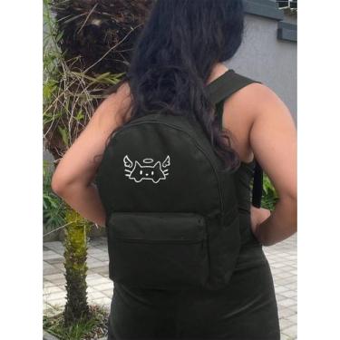 Imagem de Mochila Small GATO ANJO Bolsa Escolar Trabalho Viagem Mala Faculdade F
