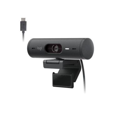 Imagem de Webcam + Suporte Logitech Brio 500 Full HD, 1080p, 30 FPS, com Microfo