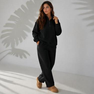Imagem de Conjunto de Moletom Feminino Gola Alta Ziper Confortável - - Meimi Amo