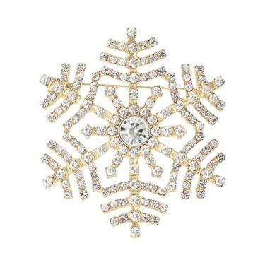 Imagem de Broches De Natal Unissex Para Mulheres Com Strass Em Forma De Floco De