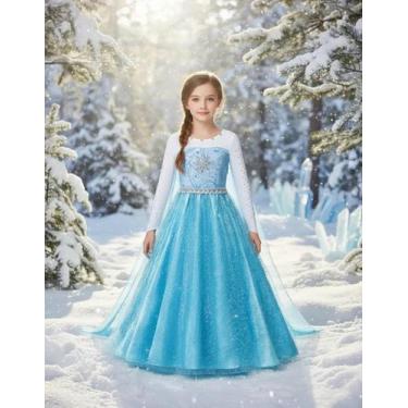 Imagem de Vestido Fantasia Frozen 1 Princesa Elsa Rainha Gelo Neve - Baby Plush,
