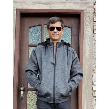 Imagem de Jaqueta Masculina Neoprene Forrada com Capuz Removível Forrado Inverno