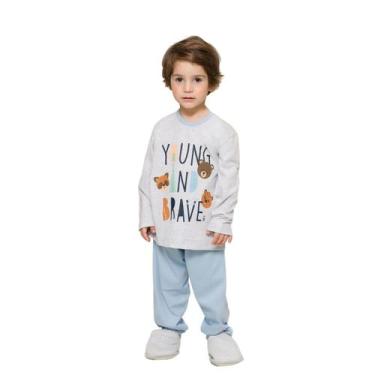 Imagem de Pijama Bebê Menino Manga Longa e Calça Algodão Ursos 0016 - Borth, Azu