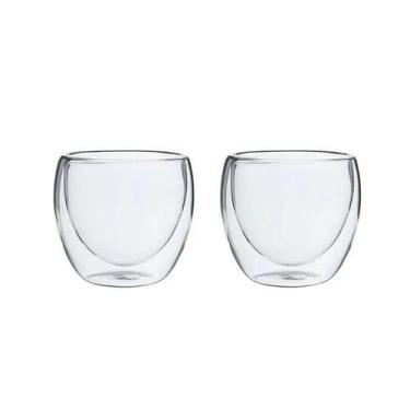 Imagem de Conjunto de 2 Copos para Café Dupla Parede de Vidro Borossilicato 70ml
