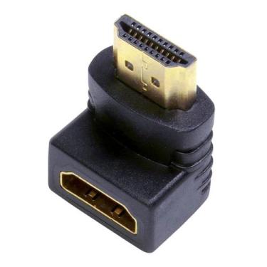 Imagem de Adaptador Hdmi Macho Para Hdmi Fêmea Gold 90 Graus Storm