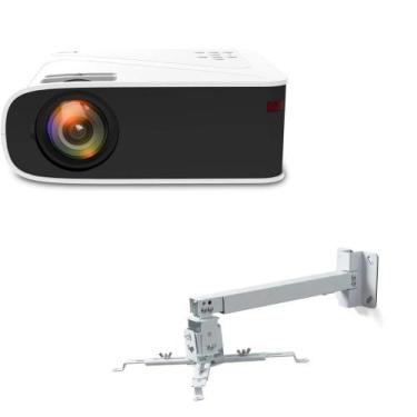 Imagem de Kit projetor + suporte goldentec 5000 lumens full hd branco