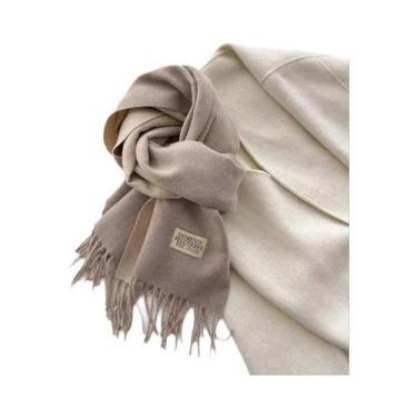 Imagem de Cachecol De Cashmere Dupla Face Quente Com Franjas Em Diferentes Cores