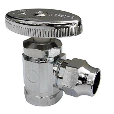Imagem de LASCO Válvula de fornecimento Texas 06-7409, entrada de tubo de ferro de 1,27 cm x saída de rosca fina de ângulo de flare, cromada