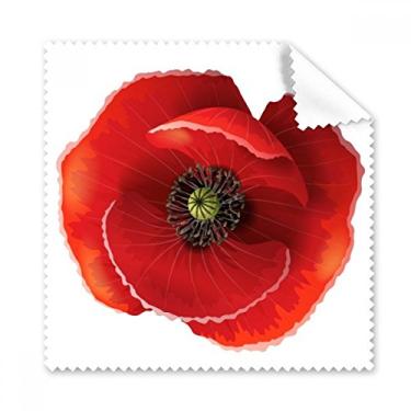 Imagem de Pano de limpeza de milho grande, pintura de flor vermelha, 5 peças