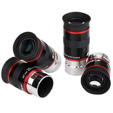 Imagem de SVBONY Ocular do telescópio FMC acessório de telescópio de filme verde de banda larga Conjunto de ocular ultra grande angular de 1,25 68 graus para telescópio astronômico (6 mm 9 mm 15 mm 20 mm)