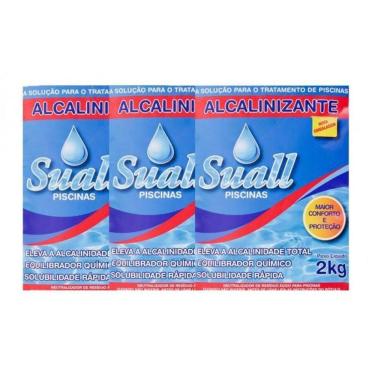 Imagem de Kit 5 Barrilha Leve Elevador Ph Para Piscina 2 Kg Suall