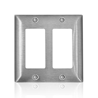 Imagem de Leviton SL262 Série C 2-Gang 2 Decora/Decora Plus/GFCI, aço inoxidável tipo 430