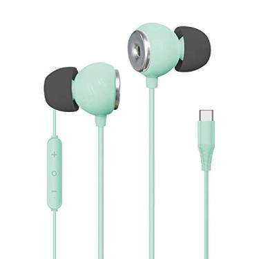 Imagem de Realm Fones de ouvido USB-C, fones de ouvido intra-auriculares de alta fidelidade com microfone embutido, controles de chamadas e faixa com as mãos livres, compatível com Google, Samsung