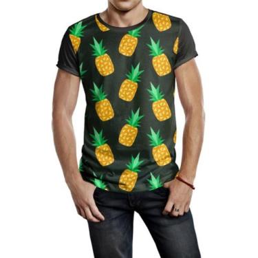 Imagem de Camiseta Masculina Fruta Abacaxi Pineapple Full Print Ref112 - Smoke