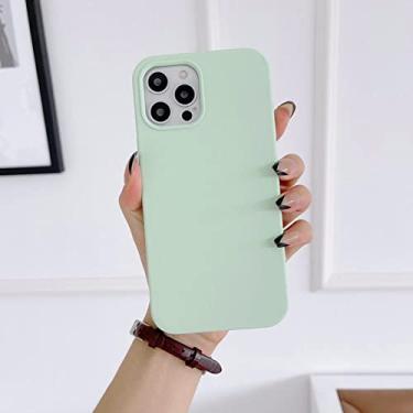 Imagem de Capa traseira de silicone líquido original de luxo sólido para iphone 13 12 11 pro max para iphone 14 11 xr xs max macio tpu capa traseira, 5 pistache, para iphone 11