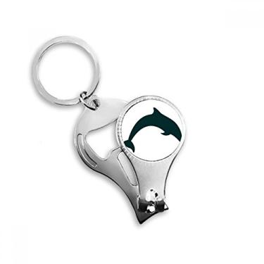 Imagem de Blue Ocean Dócil Jump Dolphin Nail Nipper Ring Chaveiro Abridor de Garrafas Cortador