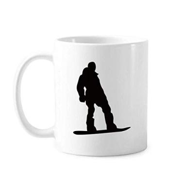 Imagem de Caneca esportiva skate padrão contorno preto cerâmica cerâmica xícara de porcelana café louça