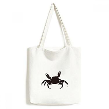 Imagem de Black Crab Illastrate Marine Organismo, sacola de lona, bolsa de compras, bolsa casual