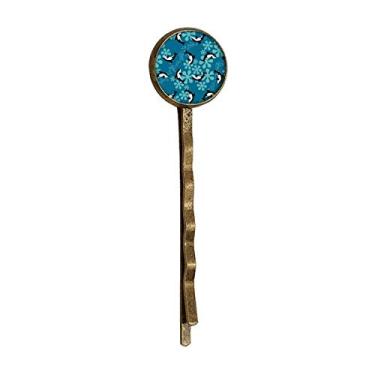 Imagem de Chapéu de metal retrô com estampa de golfinhos e ondas azuis