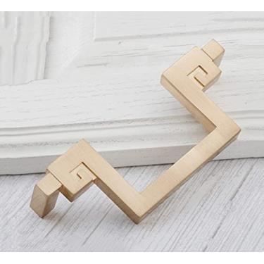 Imagem de Puxador de gaveta de armário estilo guarda-roupa Puxador de porta de armário antigo puxador de mesa de cabeceira Puxadores decorativos para móveis, F270.128 mm ouro